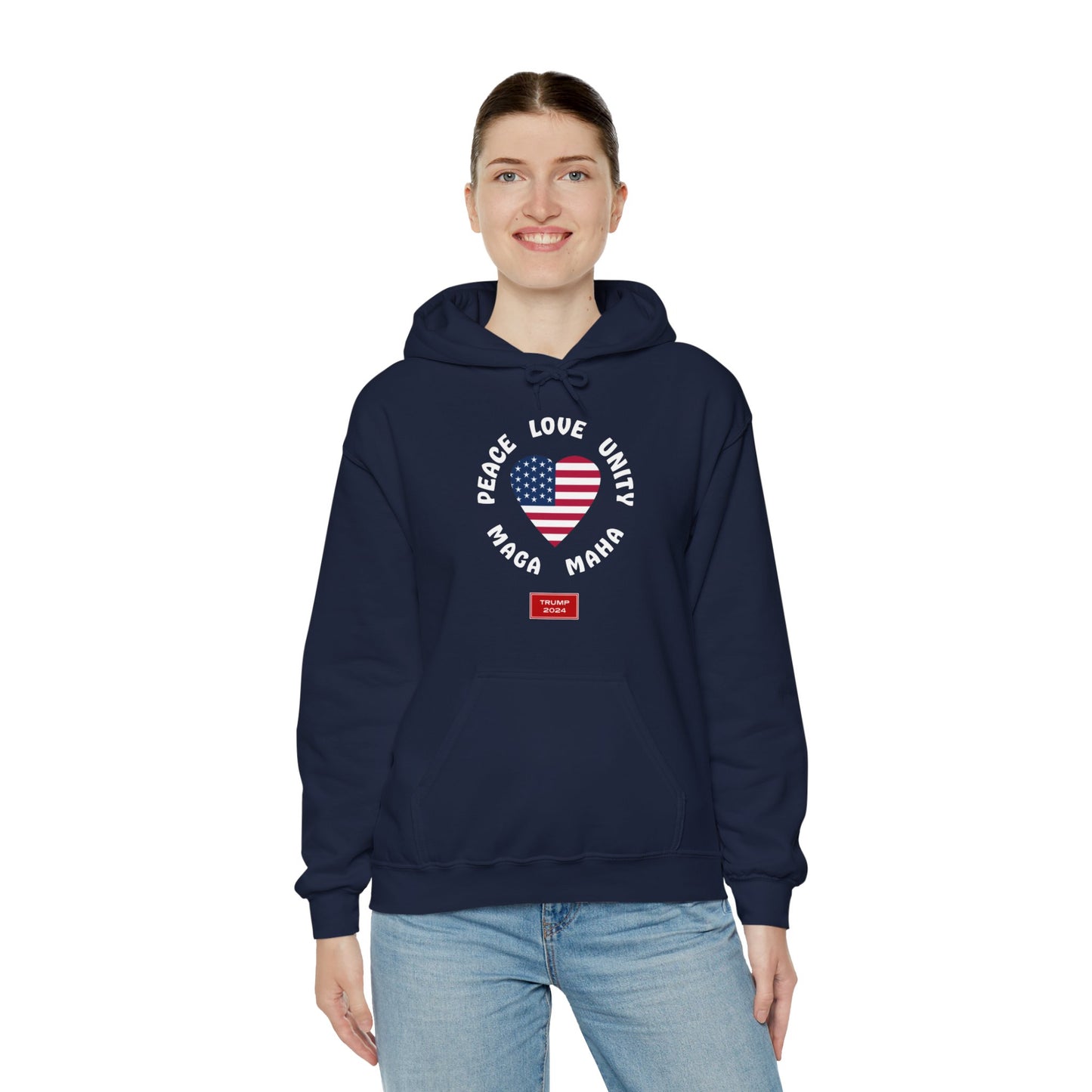 PEACE LOVE UNITY MAGA MAHA (hoodie)