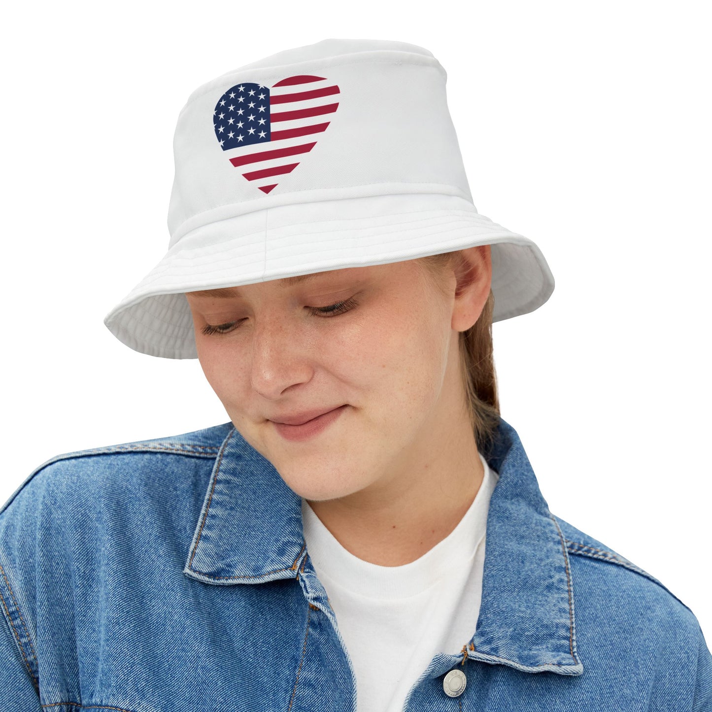 American Heart Bucket Hat (white)