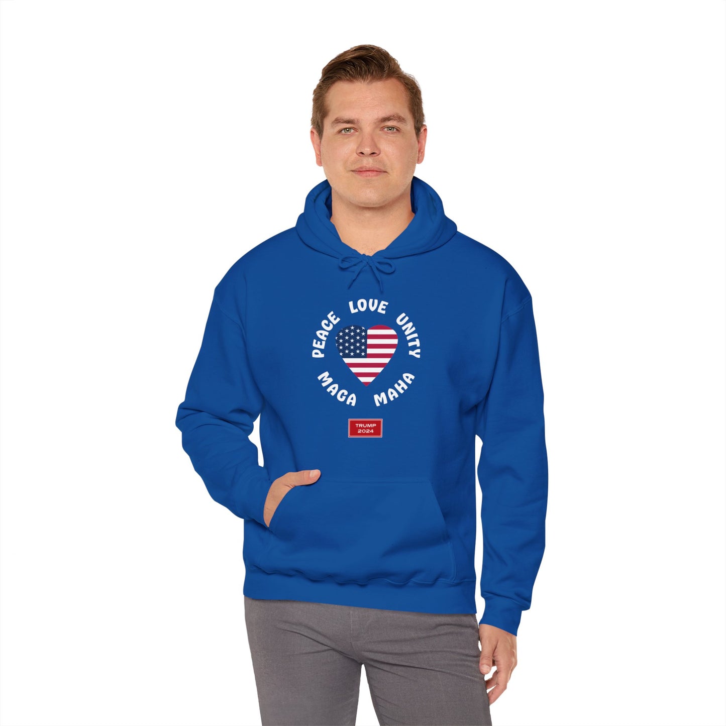 PEACE LOVE UNITY MAGA MAHA (hoodie)