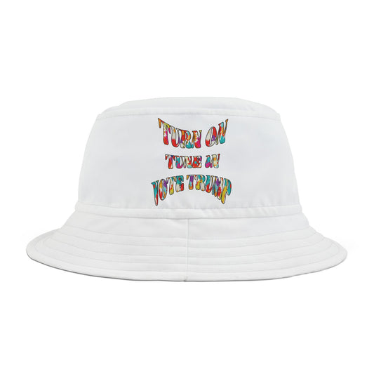 Turn On  Tune In  Vote Trump  Bucket Hat