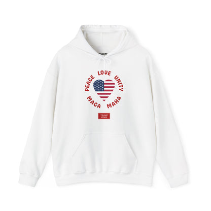 PEACE LOVE UNITY MAGA MAHA (hoodie)