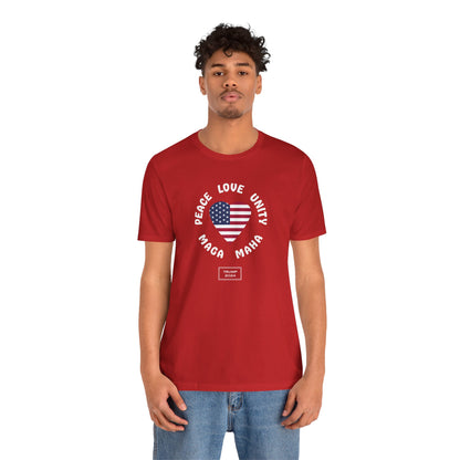 PEACE LOVE UNITY MAGA MAHA (cotton t-shirt)