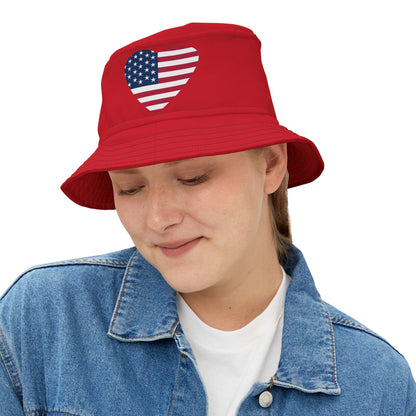 American Heart Bucket Hat (red)