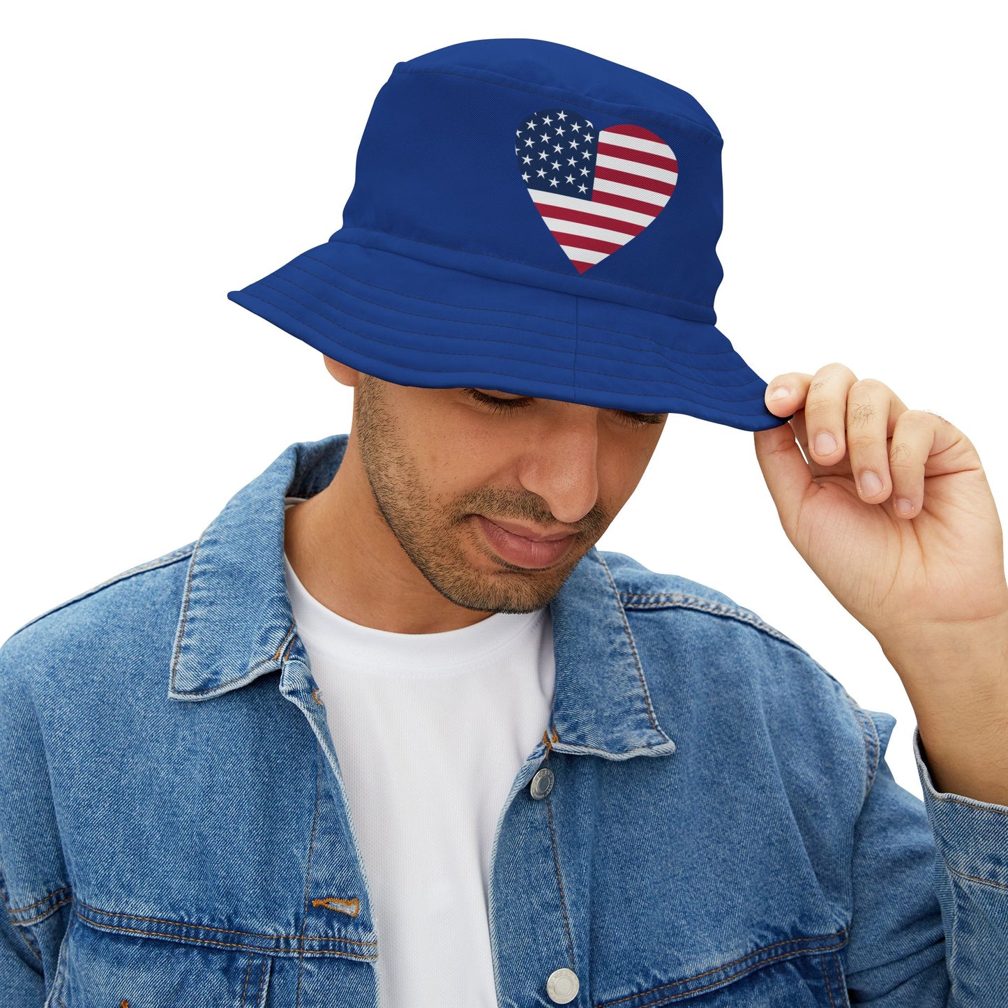 American Heart Bucket Hat (blue)