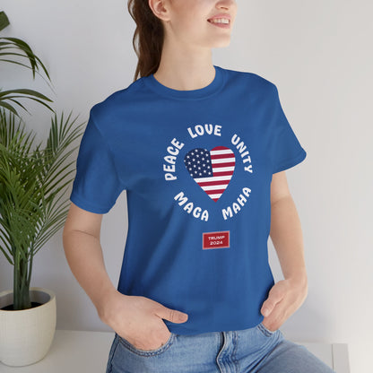 PEACE LOVE UNITY MAGA MAHA (cotton t-shirt)