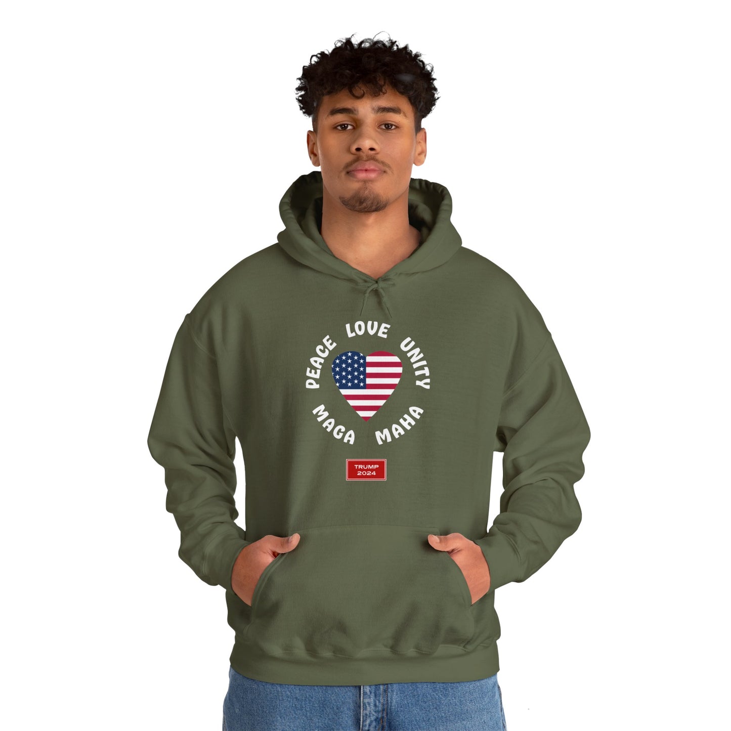 PEACE LOVE UNITY MAGA MAHA (hoodie)