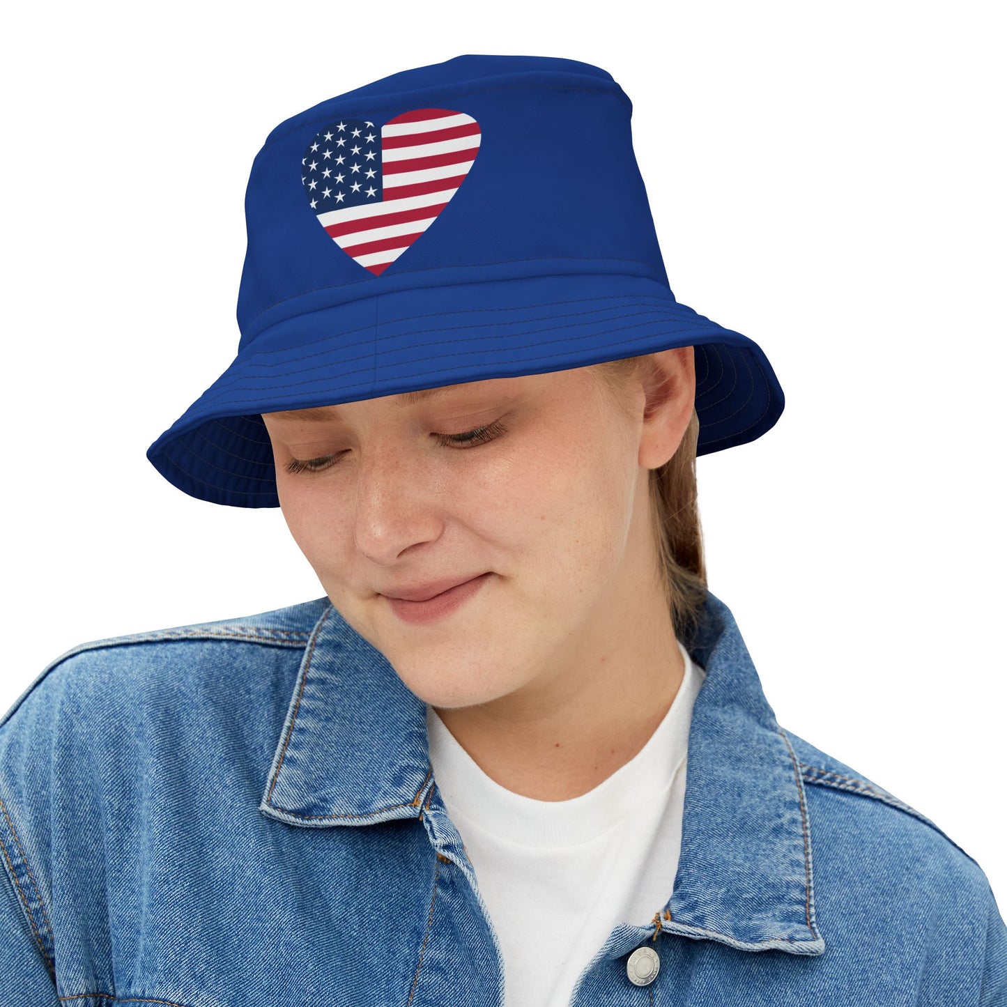 American Heart Bucket Hat (blue)